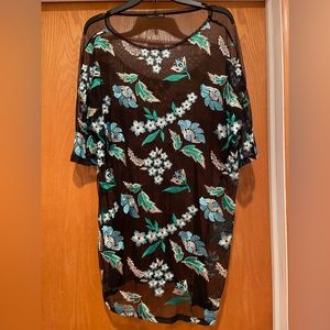 Zara mesh floral embroidered dress/blouse